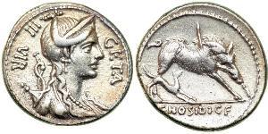 1 Denario Repubblica romana (509BC-27BC) Argento 