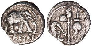 1 Denario Repubblica romana (509BC-27BC) Argento Giulio Cesare (100BC- 44 BC)