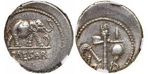 1 Denario Repubblica romana (509BC-27BC) Argento Giulio Cesare (100BC- 44 BC)