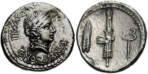 1 Denario Repubblica romana (509BC-27BC) Argento 