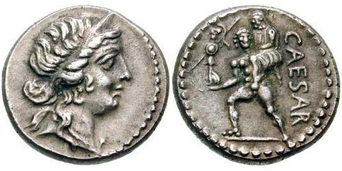 1 Denario Repubblica romana (509BC-27BC) Argento Giulio Cesare (100BC- 44 BC)