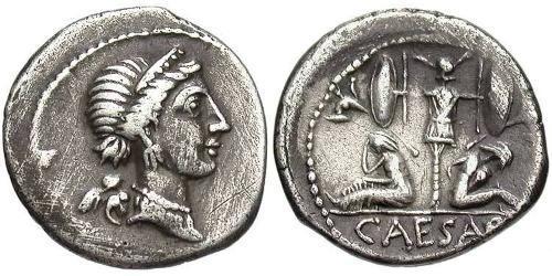 1 Denario Repubblica romana (509BC-27BC) Argento Giulio Cesare (100BC- 44 BC)