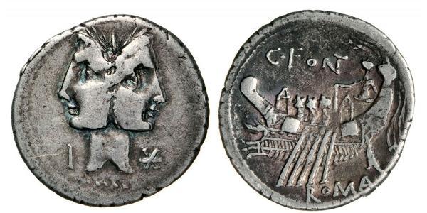 1 Denario Repubblica romana (509BC-27BC) Argento 