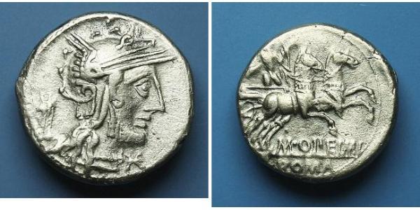 1 Denario Repubblica romana (509BC-27BC) Argento Lucio Opimio