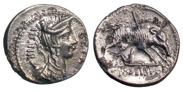 1 Denario Repubblica romana (509BC-27BC) Argento 