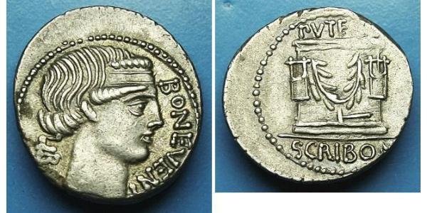 1 Denario Repubblica romana (509BC-27BC) Argento 