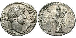 1 Denario Imperio romano (27BC-395) Plata Adriano  (76 - 138) 