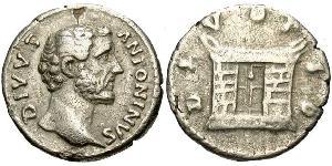 1 Denario Imperio romano (27BC-395) Plata Antonino Pío  (86-161)