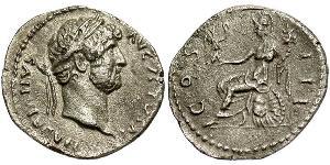 1 Denario Imperio romano (27BC-395) Plata Adriano  (76 - 138) 