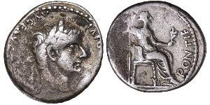 1 Denario Imperio romano (27BC-395) Plata Tiberio Claudio Nerón (42 BC-37)