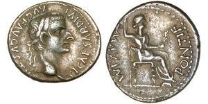 1 Denario Imperio romano (27BC-395) Plata Tiberio Claudio Nerón (42 BC-37)