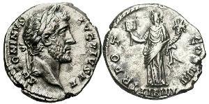 1 Denario Imperio romano (27BC-395) Plata Antonino Pío  (86-161)