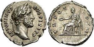 1 Denario Imperio romano (27BC-395) Plata Antonino Pío  (86-161)