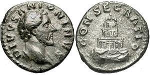 1 Denario Imperio romano (27BC-395) Plata Antonino Pío  (86-161)