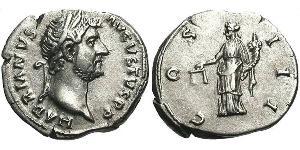 1 Denario Imperio romano (27BC-395) Plata Adriano  (76 - 138) 