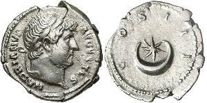 1 Denario Imperio romano (27BC-395) Plata Adriano  (76 - 138) 