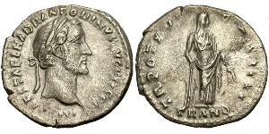 1 Denario Imperio romano (27BC-395) Plata Antonino Pío  (86-161)