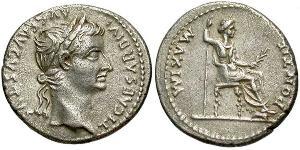 1 Denario Imperio romano (27BC-395) Plata Tiberio Claudio Nerón (42 BC-37)