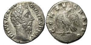 1 Denario Imperio romano (27BC-395) Plata Marco Aurelio (121-180)