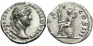 1 Denario Imperio romano (27BC-395) Plata Adriano  (76 - 138) 