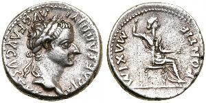 1 Denario Imperio romano (27BC-395) Plata Tiberio Claudio Nerón (42 BC-37)