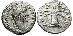 1 Denario Imperio romano (27BC-395) Plata Antonino Pío  (86-161)