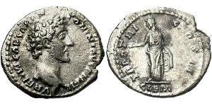 1 Denario Imperio romano (27BC-395) Plata Marco Aurelio (121-180)