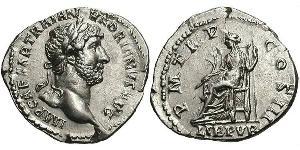 1 Denario Imperio romano (27BC-395) Plata Adriano  (76 - 138) 