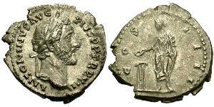 1 Denario Imperio romano (27BC-395) Plata Antonino Pío  (86-161)