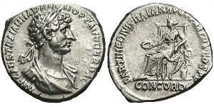 1 Denario Imperio romano (27BC-395) Plata Adriano  (76 - 138) 