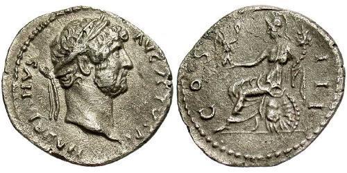 1 Denario Imperio romano (27BC-395) Plata Adriano  (76 - 138) 