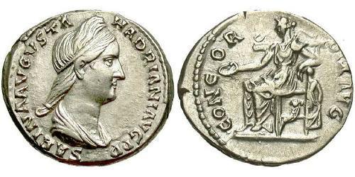 1 Denario Imperio romano (27BC-395) Plata Vibia Sabina (83-137)