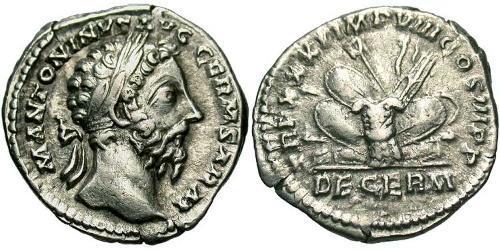 1 Denario Imperio romano (27BC-395) Plata Marco Aurelio (121-180)