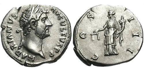 1 Denario Imperio romano (27BC-395) Plata Adriano  (76 - 138) 