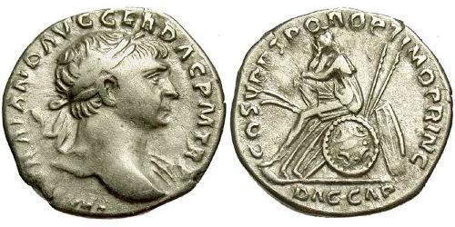 1 Denario Imperio romano (27BC-395) Plata Trajano (53-117)