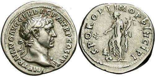 1 Denario Imperio romano (27BC-395) Plata Trajano (53-117)