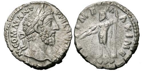 1 Denario Imperio romano (27BC-395) Plata Cómodo (161-192)