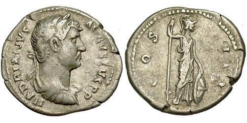 1 Denario Imperio romano (27BC-395) Plata Adriano  (76 - 138) 