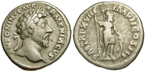 1 Denario Imperio romano (27BC-395) Plata Marco Aurelio (121-180)