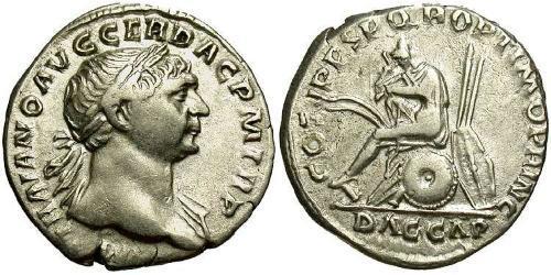 1 Denario Imperio romano (27BC-395) Plata Trajano (53-117)