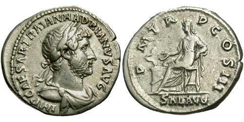 1 Denario Imperio romano (27BC-395) Plata Adriano  (76 - 138) 