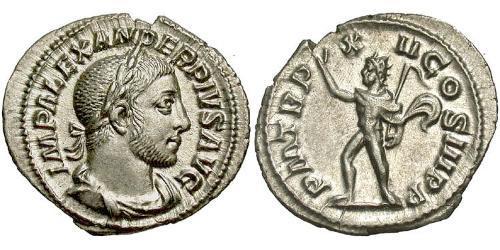 1 Denario Imperio romano (27BC-395) Plata Alejandro Severo (208-235)