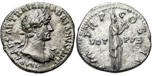 1 Denario Imperio romano (27BC-395) Plata Adriano  (76 - 138) 