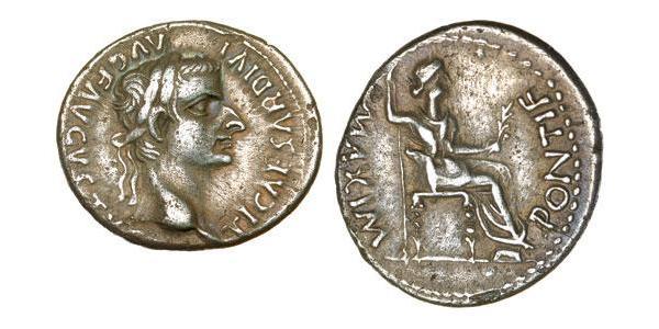1 Denario Imperio romano (27BC-395) Plata Tiberio Claudio Nerón (42 BC-37)