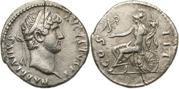 1 Denario Imperio romano (27BC-395) Plata Adriano  (76 - 138) 