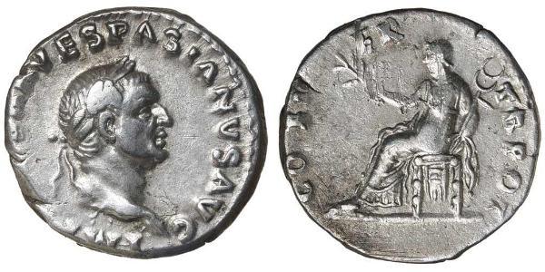 1 Denario Imperio romano (27BC-395) Plata Vespasiano (9-79)