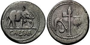 1 Denario República romana (509BC-27BC) Plata Julio César (100BC- 44 BC)