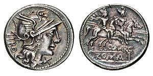 1 Denario República romana (509BC-27BC) Plata Lucio Opimio