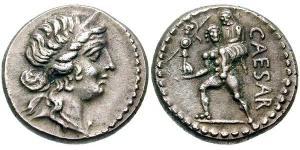 1 Denario República romana (509BC-27BC) Plata Julio César (100BC- 44 BC)