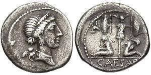 1 Denario República romana (509BC-27BC) Plata Julio César (100BC- 44 BC)